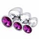 KIT DE PLUG ANAL DIAMANTE 3 EN 1 - JUGUETE SEXUAL METAL CRIS